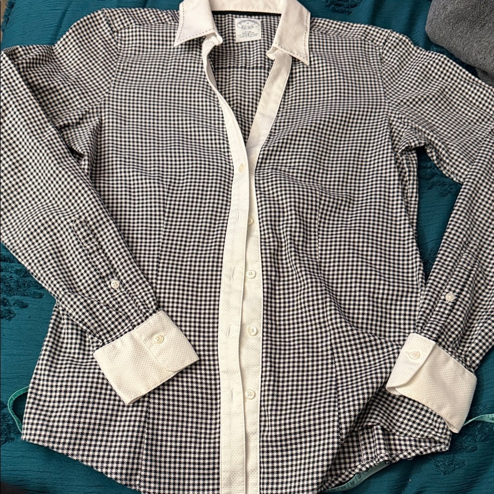 Brooks Brothers Black and White Gingham Shirt